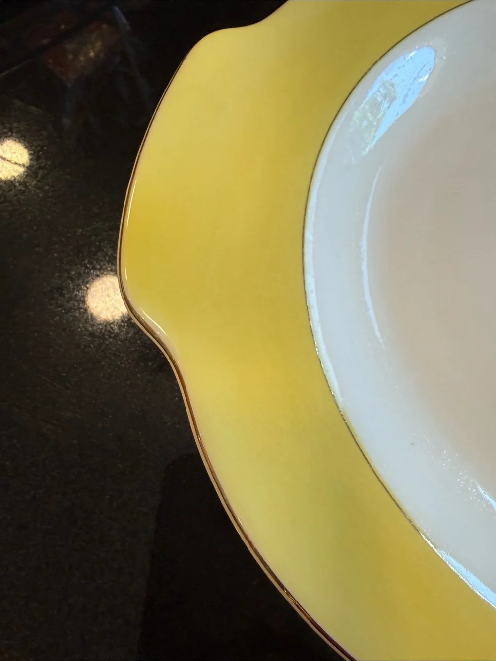 Yellow Wheat Motif Ceramic Serving Platter
